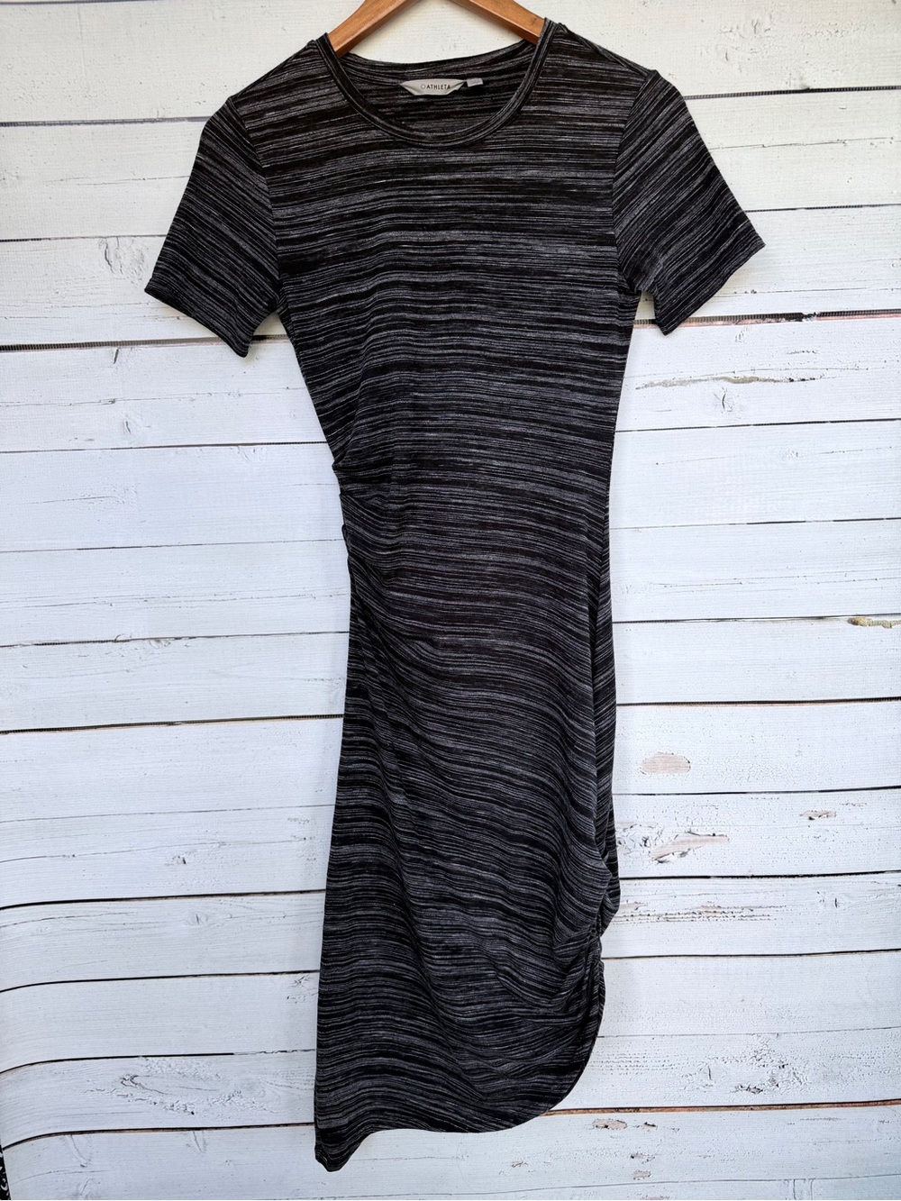 Athleta Downtown Ruched Asymmetrical T-Shirt Midi Dress - Size XXS